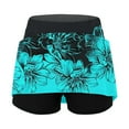thumbnail image 4 of Women's Athletic Skorts Inner Shorts Floral Print 2 In 1 Shorts Trendy Slim Fit Running Athletic Sports Mini Skirts,Blue,5XL, 4 of 5