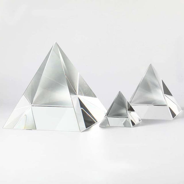 Crystal Pyramid Prism Clear K9 Cristal artificial Cuadrangular Pisapapeles Óptica Experimento científico de bricolaje, construcción sólida, y Soledad Pirámide cuadrangular