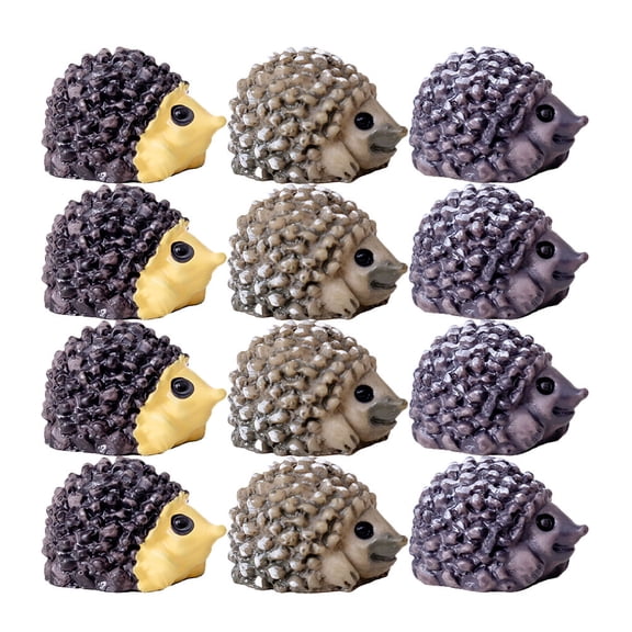 PENIKOKO  Assorted Color Resin Mini Hedgehog Figurines 30pcs Decorative Diy Projects Indoor Decoration