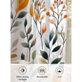 thumbnail image 6 of Sheer Curtains 54 Inch Length 2 Panels Set for Kitchen, Green Orange Leaves Semi Sheer Curtains for Windows, Spring Garden Botanical Voile Window Treatments Rod Pocket Curtain, 6 of 7