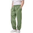 thumbnail image 7 of UACY Girls Sweatpants Baggy High Waisted Cinch Bottom Joggers Fall Fashion Drawstring Athletic Track Pant with Pocket (Light Green, 3-4 Years), 7 of 7