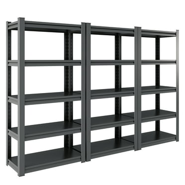 Heavy Duty 5 Tier Metal Garage Shelving Unit, Adjustable Storage Utility Rack, 2000LBS Capacity, 72H x 35.4W x 15.7D, Black