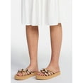 thumbnail image 2 of No Boundaries Faux Suede Flip Flop Sandals with Shell Embellishments, Women's, 2 of 7