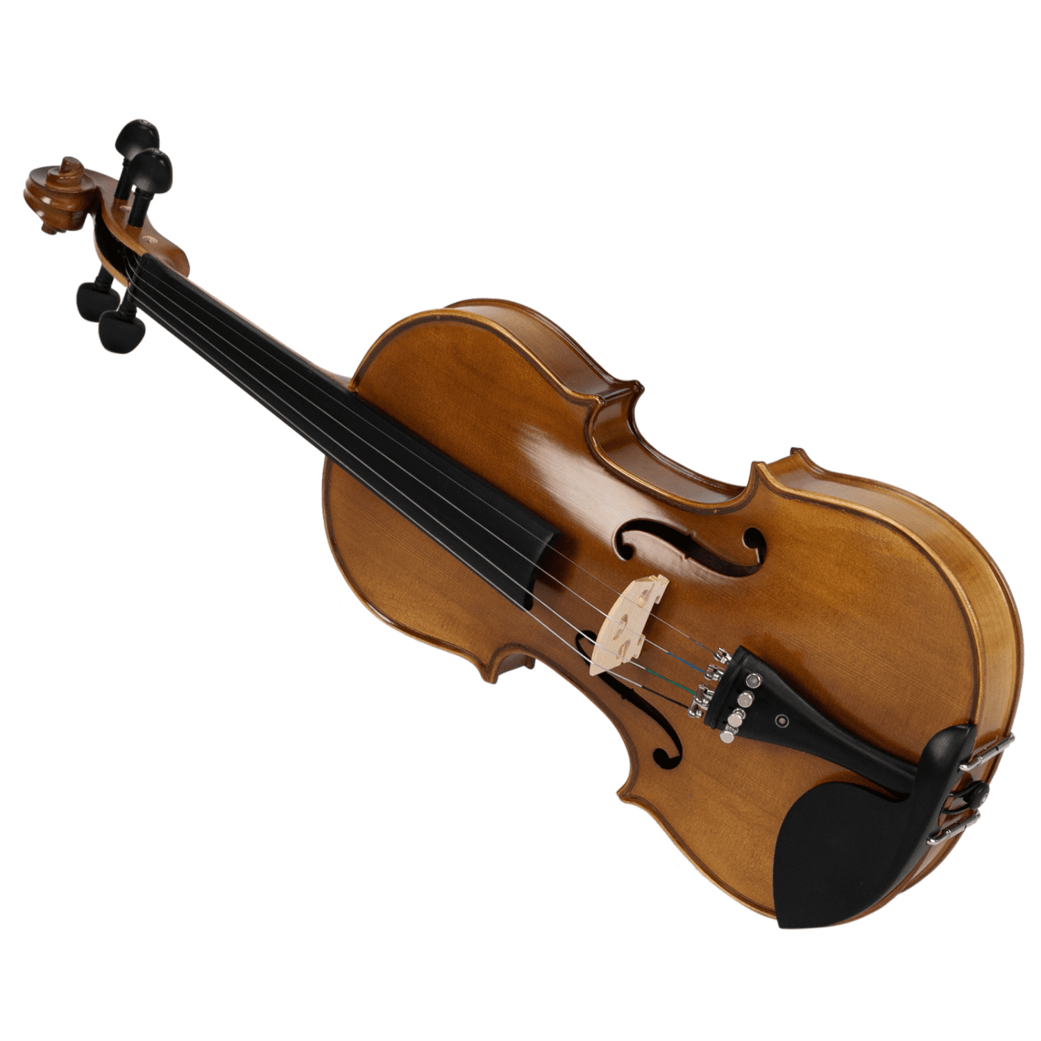 Hassch 4/4 Acoustic Violin, Fiddle Beginner Set with Case, Bows, Bridge, Extra Strings and Digital Metronome Tuner Tone Generator, Matt Natural