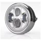 thumbnail image 3 of Faro Para Moto Retro Plateadas Universal 6.5in Con Soporte, 3 of 8
