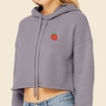 thumbnail image 5 of Dalix Strawberry Embroidered Fleece Cropped Hoodie Cold Fall Winter Women in Storm Gray M Medium, 5 of 5