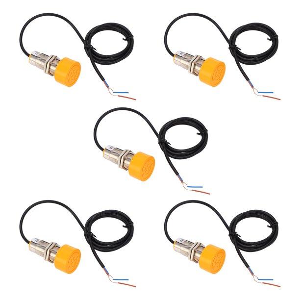5 Interruptores De Proximidad PNP Normalmente Abiertos Detección De 20 Mm IP65 Detector De Sensor De Proximidad Redondo A Prueba De Agua 90-250 V CC Hecho De Material Plástico ABS Que Garantiza Una Du