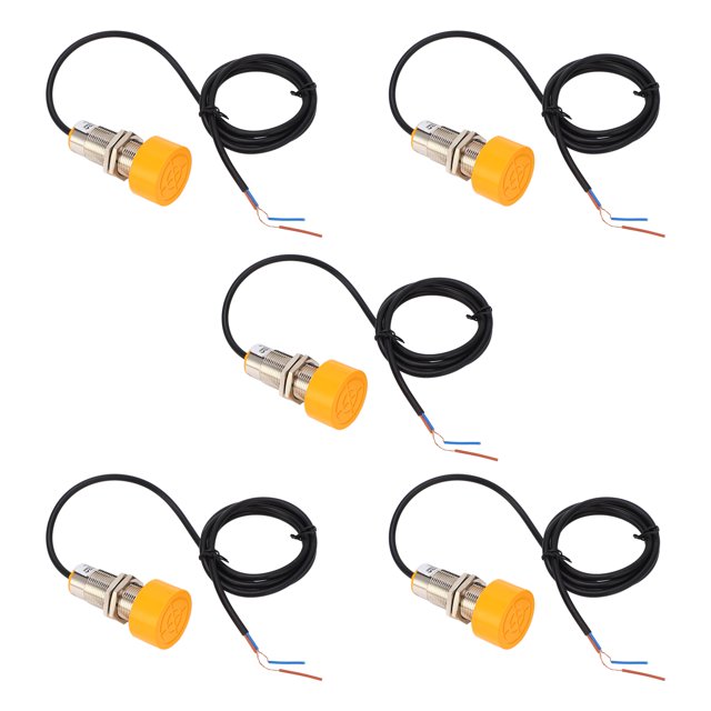 Risegun 5 Uds Interruptor De Proximidad PNP Normalmente Abierto Detección De 20mm IP65 Detector De Sensor De Proximidad Redondo Impermeable 90-250VDC
