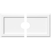 34"W x 17"H x 5"ID x 11 3/4"C x 1"P Rectangle Architectural Grade PVC Contemporary Ceiling Medallion, Two Piece