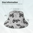 thumbnail image 3 of Salouo Gray Tractor Print Unisex Bucket Hat, Outdoor Summer Beach Fishing Sun Hat Fun Outdoor Vacation Hat for Men Women Teens,Reversible Double-Side-Wear, 3 of 6