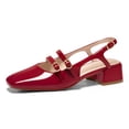 thumbnail image 1 of Zapatos Coutgo Mary Jane para mujer, tacones bajos gruesos, color rojo, talla 7, 1 of 7