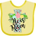 thumbnail image 3 of Inktastic He is Risen Floral Print Cross with Beautiful Flowers Boys or Girls Baby Bib, 3 of 4