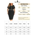 thumbnail image 6 of Agnes Orinda Women's Plus Size Dress Button Crew Neck Slim Office Bodycon Pencil Dress 1X Black, 6 of 6