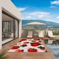 thumbnail image 2 of Pink Strawberry Outdoor Rug 4x6 Ft, Non Slip Washable Area Rug, Spring Floral Watercolor Summer Botanical Patio Rugs Carpet Runner, Large Floor Mat for Indoor/Outdoor Deck Porch Camping, 2 of 8
