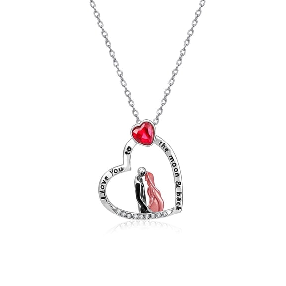 Nightmare Necklace Crystal Jack and Sally Necklace Skull Necklace Jewelry Christmas Giftschristmas-romantic Halloween fashion gift