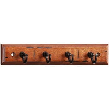 Mainstays, 8.5" Antique Walnut Keyrack with 4 Oil-Rubbed Bronze Hooks, 2 lb Working Capacity, Hardware Included