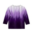 thumbnail image 4 of LTTVQM Toddler Girls 3/4 Sleeve Tops 9-10 Loose Fit Gradient Graphic T-Shirts Vacation Round Neck Blouses for Girls Fall Trendy Tops Dark Purple 9-10 Years, 4 of 4