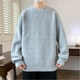 thumbnail image 2 of YLSDY Men's Fashion Knit Pullover Sweater Solid Color Mock Neck Full Sleeve Loose Fit Slim Fit Casual Sweater Gray XL, 2 of 9