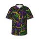 thumbnail image 1 of Fotbe Neon Mardi Gras Camisa Hawaiana para Hombre Unisex – Camisa Casual de Verano con Botones de Manga Corta de Algodón y Lino,XX-Large, 1 of 7