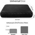 thumbnail image 5 of Gel Seat Cushion for Long Sitting, Extra Thick Gel Cushion for Wheelchair Soft Chair Pads for Office Home Chairs Car Seats Long Trips - Back Sciatica Hip Tailbone Pain Relief Cushion (Black), 5 of 7