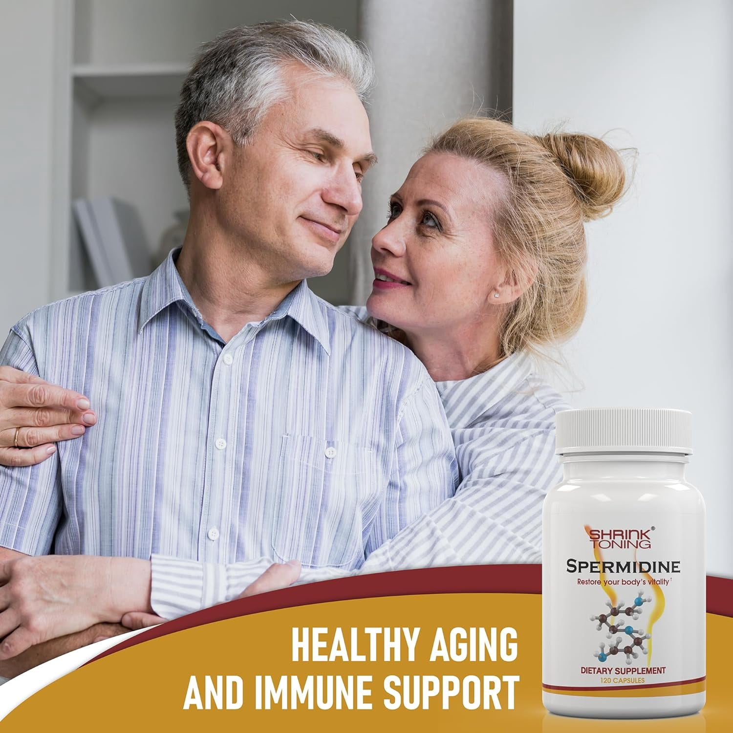 Shrink Spermidine Supplements - 120 Vegan Caps, Natural Anti-Aging Support