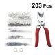 thumbnail image 1 of Kit de herramientas de sujetadores a presión de 200 piezas, Kit de ojales de Metal de 9,5mm, botones a presión, anillos con alicates y, 1 of 2