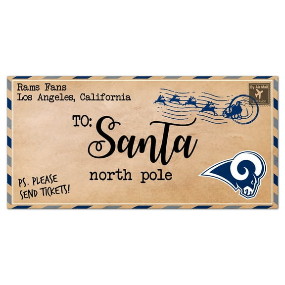 Los Angeles Rams 6'' x 12'' Letter to Santa Sign