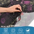thumbnail image 4 of Yayeee Kitchen Valance Rod Pocket 54" x 18" Living Room Window Curtain, Dark Purple Floral Pattern, 4 of 6