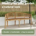 thumbnail image 4 of vidaXL Banana Bench Outdoor Patio Banana Bench with Armrest Solid Wood Teak, 4 of 8