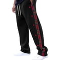 thumbnail image 1 of Zszcpp Work Pants Men Basic Style Ribbed Quilted Plaid Border Straight Outdoor Leisure Trousers Casual Trouser, 1 of 9