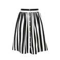 thumbnail image 1 of Falda Midi Allegra K A Rayas Botones Blanco Negro Talla M, 1 of 7
