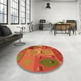thumbnail image 3 of Ahgly Company Indoor Square Patterned Neon Red Area Rugs, 4' Square, 3 of 6