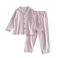 thumbnail image 1 of Liyamei Pyjama à Manches Longues pour Filles, Thermique d'Hiver avec Cardigan Ouvert et Col, Rose 8-9 Ans, 1 of 2