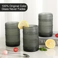 thumbnail image 3 of AllWays Plaza Vintage Glassware Drinking Glasses Set of 6,15 oz Hobnail Glass Cups,Embossed Grey Water Tumbler,for Beer,Cocktail,Whiskey,Juice and Various Mixed Drinks- 1 Cleaning Brush, 3 of 13