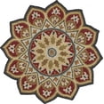 thumbnail image 1 of homeroots home decor 396161 6’ Round Red Decorative Petaled Edge Area Rug, 1 of 1