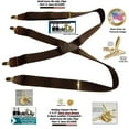 thumbnail image 4 of HoldUp Brand dark Java Brown X-back Men's Suspenders with Patented No-slip Gold-tone Clips, 4 of 4