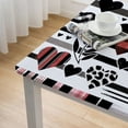 thumbnail image 4 of HAOXIT Tablecloth Square, Black White Striped Love Heart Table Cloth, Polyester Fabric Tablecloths, Waterproof Spillproof Tablecloth for Wedding Party Decoration 48''x48'', 4 of 7
