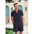thumbnail image 2 of COOFANDY Men's Linen Sets 2 Piece Hawaiian Vacation Matching Shirt and Shorts Set, 2 of 6