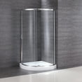 thumbnail image 3 of OVE Decors Breeze 36" Curved Corner Shower Kit 3pc includes Glass Door & Panel, base and walls, 3 of 11