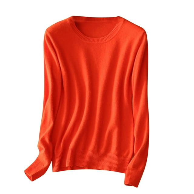 yillto Womens Lightweight Sweaters Ribbed Long Sleeve Crewneck Base Loose Pullover Plain Tops Clothes