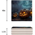 thumbnail image 3 of FMSHPON Halloween Pumpkin Horro Full Moon Night Set of 4 Coaster for Drinks, Absorbent Ceramic Stone Coasters Cup Mat with Cork Base for Home Kitchen Room Coffee Table Bar Decor, 3 of 4