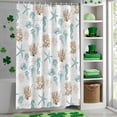 thumbnail image 4 of Shower Curtain, Vintage Green Seahorse Starfish Brown Coral Waterproof Shower Curtain Set with Hooks for Bathroom Showers,Stalls and Bathtubs,72x72In Marine Life, 4 of 9