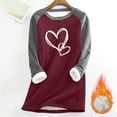 thumbnail image 2 of fatyb Womens Sherpa Lined Pullover Fleece Crewneck Sweatshirts Long Sleeve Loungewear Thermal Tunic Tops, 2 of 5