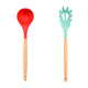 thumbnail image 1 of Juego de utensilios de cocina de silicona de 2 piezas, utensilios de cocina de silicona antiadherentes sin BPA con mango de madera, 1 of 5