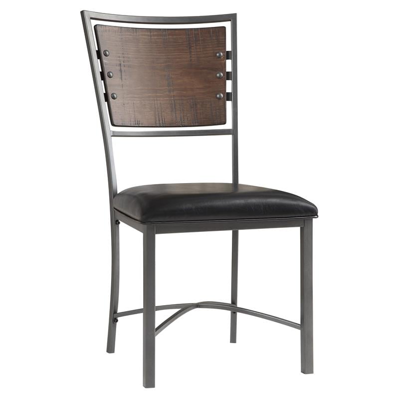 Lexicon Fideo Metal Dining Room Side Chairs in Burnished/Black (Set of