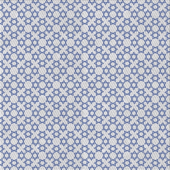Ahgly Company Machine Washable Indoor Square Transitional Water Blue Area Rugs, 9' Square