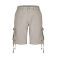 thumbnail image 5 of Hvot&aat Women's Twill Cargo Shorts Solid Color Stretched Versatile Casual Pants Bermuda Shorts, 5 of 5