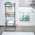 thumbnail image 2 of iDesign, 3-Tier Standing Steel Bathroom Shelf Caddy Organizer, Matte Black, 2 of 7