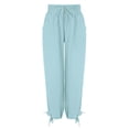 thumbnail image 4 of Blue Women's Casual Pants, Women'S Cargo Pants Baggy Wide Leg Pants Black Loose High Waist Sweatpants Multi Pockets,Women's Casual Pants S, 4 of 9
