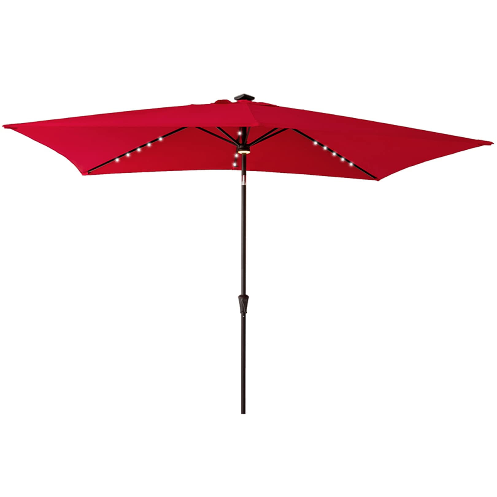 C-Hopetree Rectangular Outdoor Patio Market Table Umbrella with Tilt 6.5 x 10 ft Taupe 